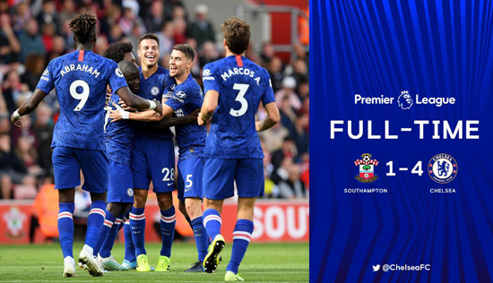 英超-亚布拉罕破门坎特世界波 切尔西4-1南安普敦