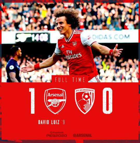 英超-路易斯头槌奥巴梅扬中柱 阿森纳1-0跻身前3